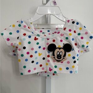 Polka Dot Mickey Mouse Crop Top and Tutu Bottom with attached bloomers